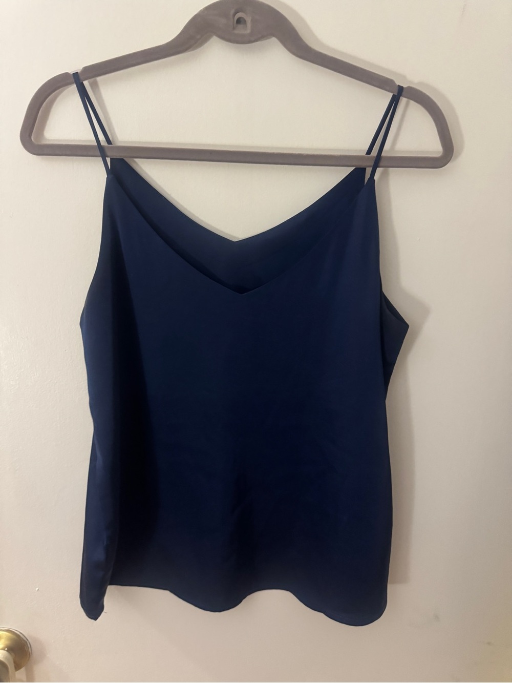 Navy V-Neck Satin Cami Top - Women
